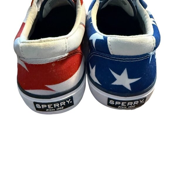 Sperry Mens American Flag Print Canvas Sneakers mens size 9 patriotic - Picture 8 of 12